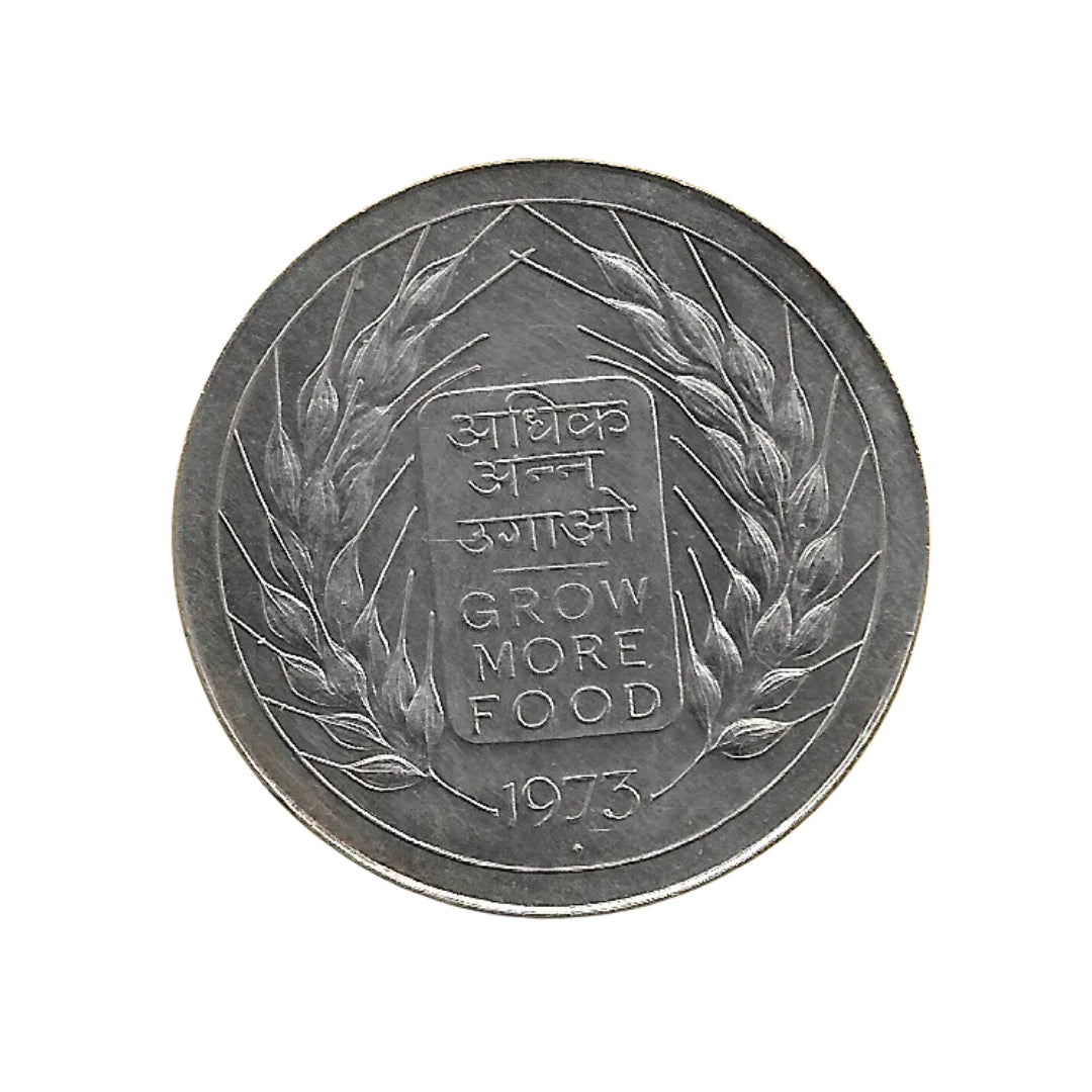 Rs 20 Silver Coin Grow More Food 1973 | Rare Collectible Items