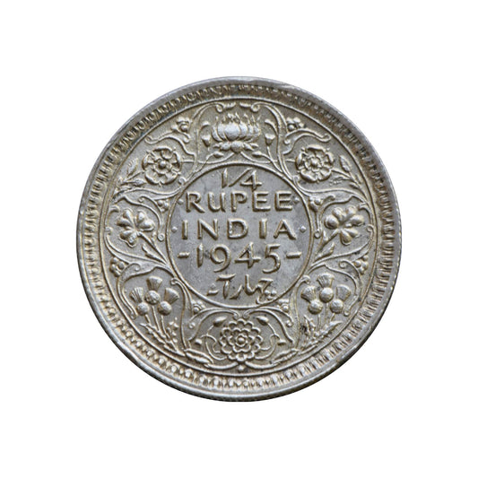 Half Rupee 1945 Silver Coin | Goerge VI King Emperor | rare Collectible Items