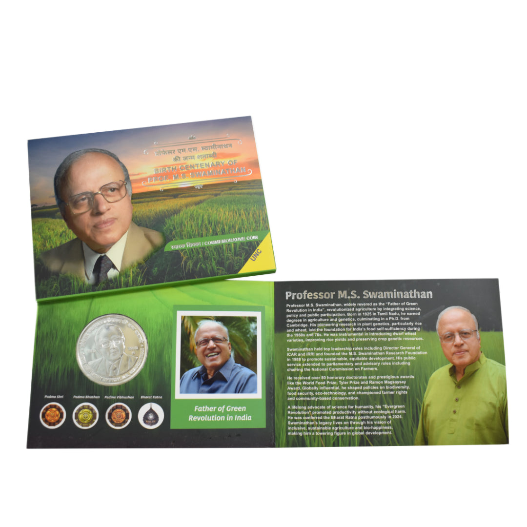 Rs 100 UNC Set Birth Centenary of Prof. M.S. Swaminathan | Rare Collectible