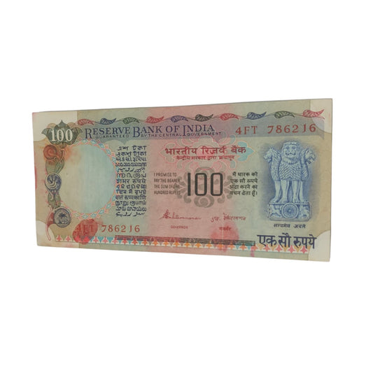 Rs 100 Note Serial 786216 Starting 786 Holy Number | Signed by S Venkatraman Rare Collectible Items