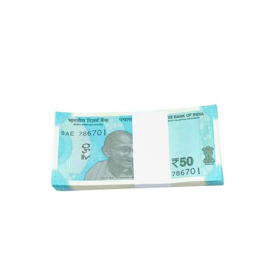 Rare ₹50 note packet with holy 786701 Bismillah number, RBI issue 100 UNC notes full bundle