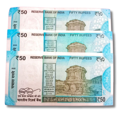 Rs 50 Fancy Note Set – Patriotic Dates UNC Shaktikanta Das