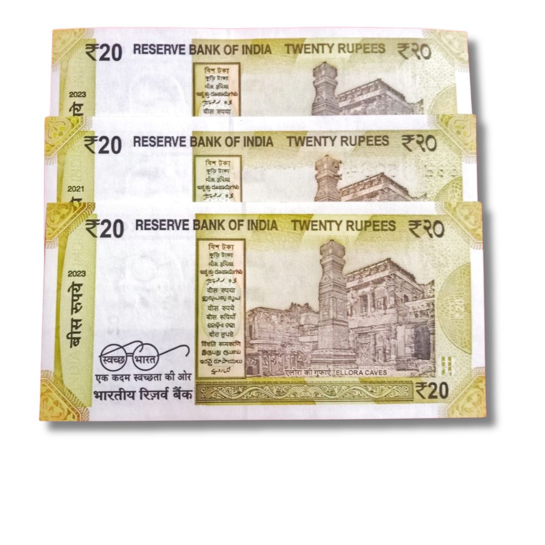  Rs 20 Fancy Note Set – Patriotic Dates UNC | Shaktikanta Das