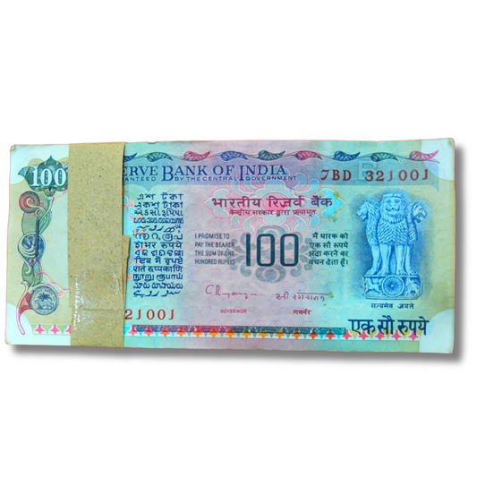 ₹100 Super Agriculture Note Packet – 7BD Prefix | Serial 321001 | Governor C. Rangarajan