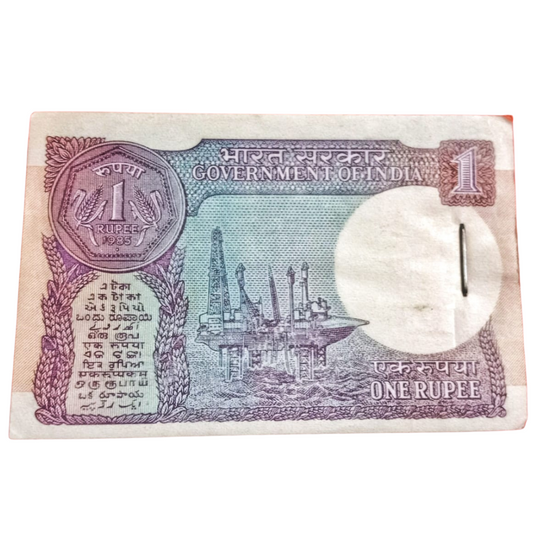 Rs 1 small coin old issue serial packet 258401 unc s venkatraman sign