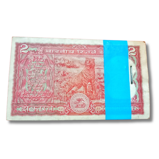 Rs 2 tiger issue serial packet 00P prefix 889901 fancy packet rare governor manmohan singh excellent condition