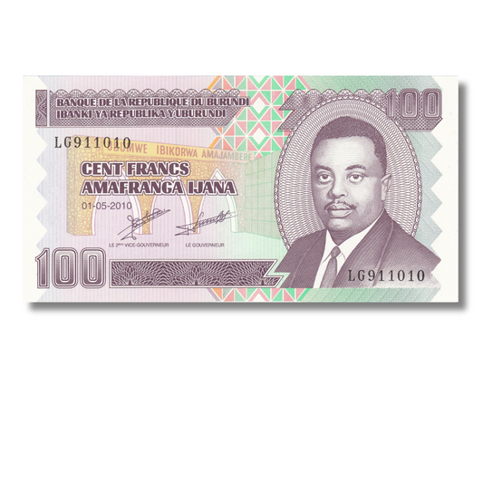 100 francs Burundi unc condition