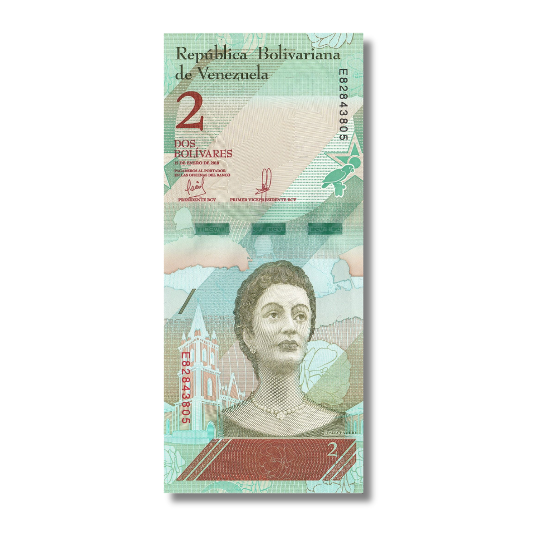 2 Bolivares Venezuela unc condition
