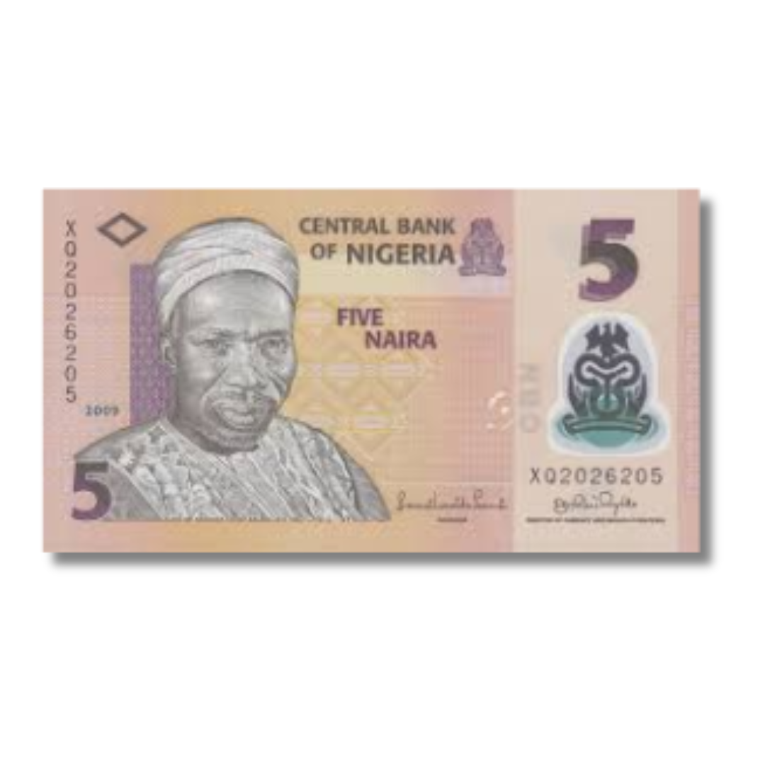 5 Naira Central bank of Nigeria unc condition