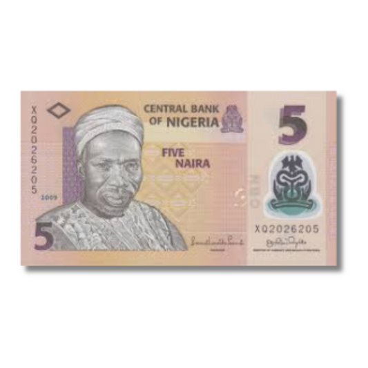 5 Naira Central bank of Nigeria unc condition