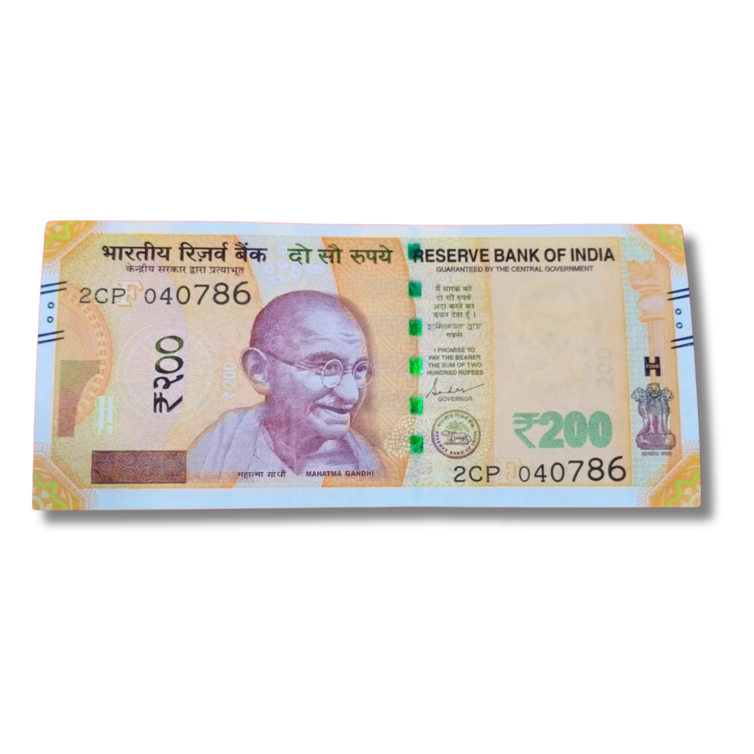 Rs 200 new birthday and anniversary date 040786 plus ending 786 holy number governor shakti kant das gem  unc condition