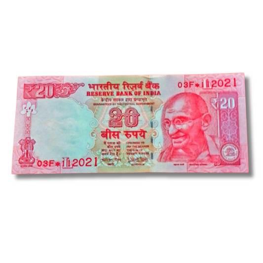 Rs 20 Old Telescopic Super Birthday Star 03 F 112021 November 11 2021 Very Very Rare Governor Urjit Patel Excellent Condition