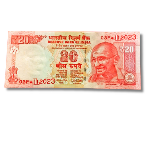 Rs 20 Old Telescopic Super Birthday Star 03 F 112023 November 11 2023  Very Very Rare Governor Urjit Patel Excellent Condition