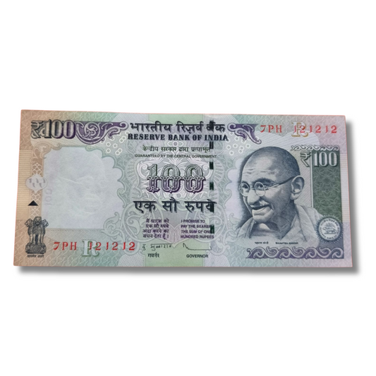 Rs 100 Old 12.12.12 Birthday Plus Tripling Number Governor Subbarao Unc Condition