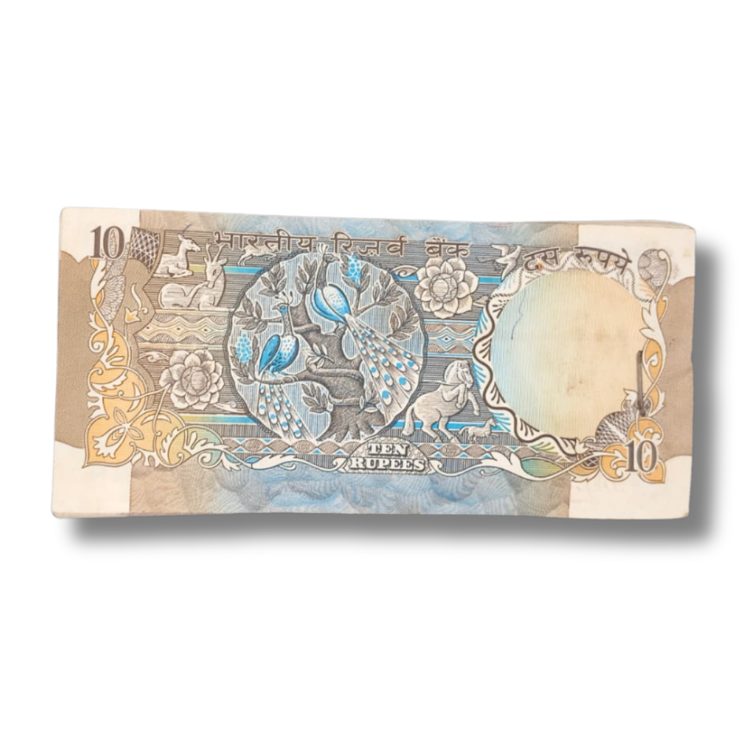 Rs 10 Old Note Peacock Bundle R.N Malhotra 100 Notes