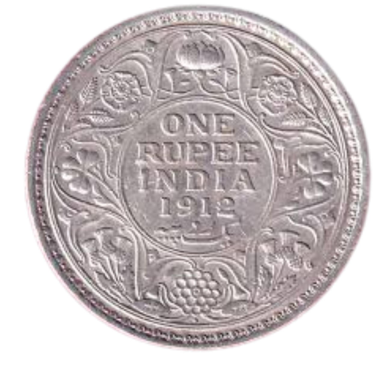 One rupee George V 1912 silver coin
