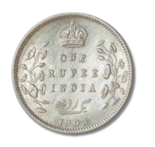 One Rupee Edward VII 1903 silver coin