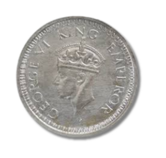 One rupee George VI 1945 silver coin