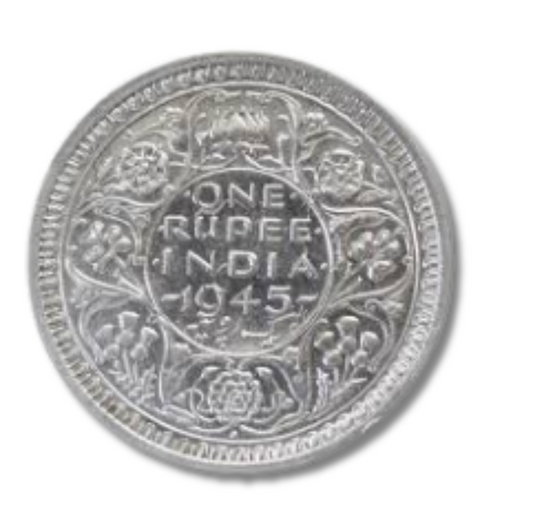 One rupee George VI 1945 silver coin