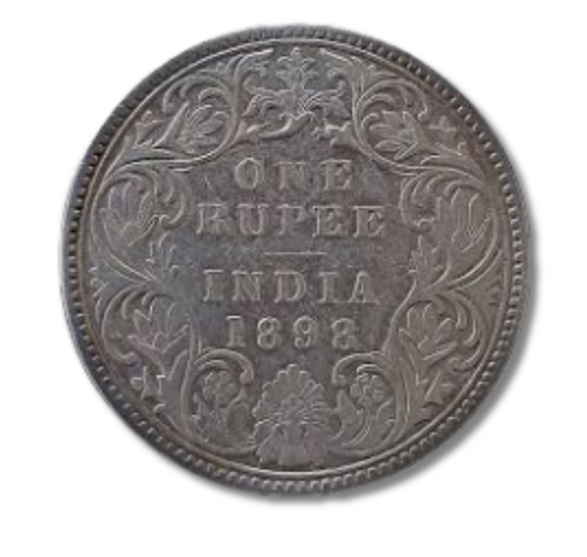 Rupee one Victoria empress 1898 Rare silver coin