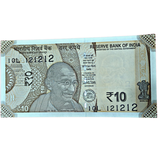 Rs 10 new birthday 12.12.12 plus tripling governor urjit patel excellent condition