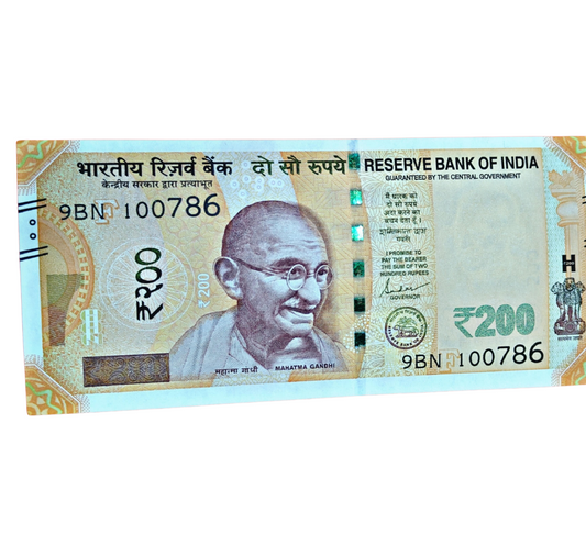 Rs 200 new birthday 10.07.86 plus ending 786 holy bismillah number governor shakti kant  unc condition