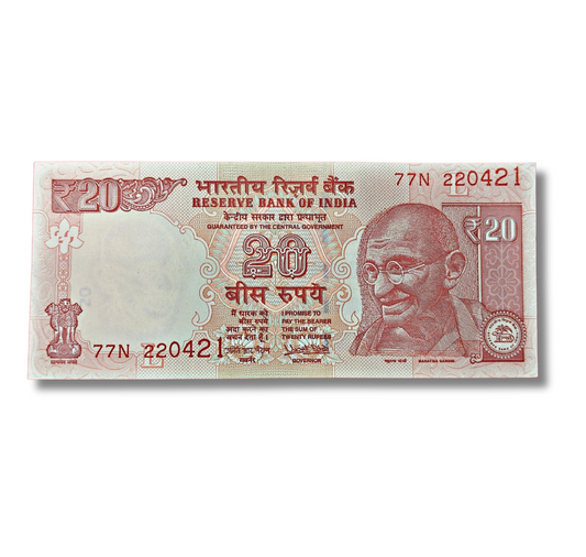 Rs 20 note birthday 220401  22 april  2021 gem unc condition