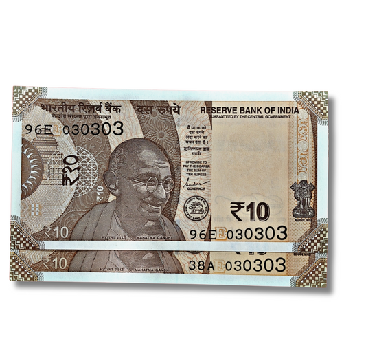 Rs 10 birthday anniversary date note 030303  03 march .2003 each note price 500   gem unc condition