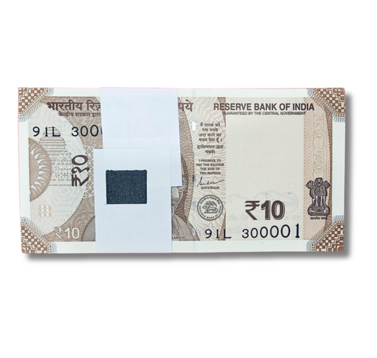 Rs 10 serial  300001 super number packet governor shakti kant das excellent condition