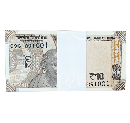 Rs 10 serial birthday packet 091001 October 9 governor shakti kant das excellent condition