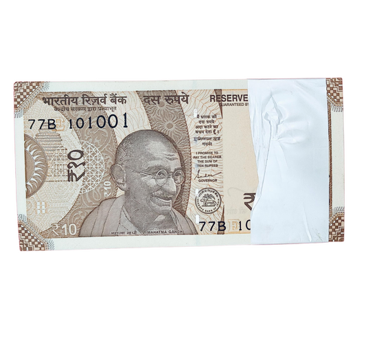 Rs 10 serial birthday packet 101001 October 10 and 10101010 four times governor shakti kant das excellent condition
