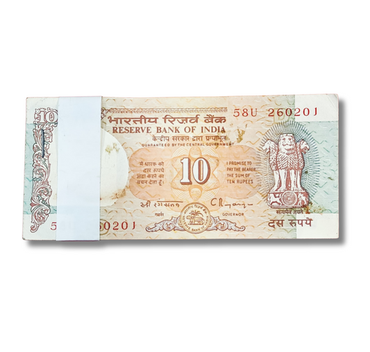 Rs 10 old birthday serial packet 260201 governor C rangarajan excellent condition