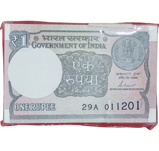 Rs 1 serial birthday packet 011201 unc condition