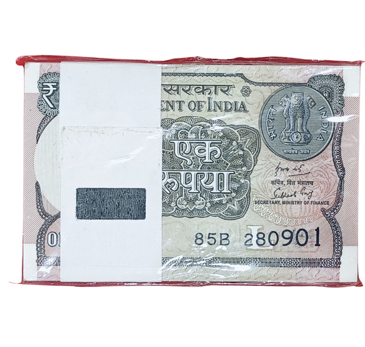 Rs 1 serial birthday packet 280901 finance unc  condition