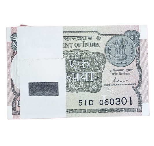 Rs 1 serial birthday packet 060301 finance secretary  unc  condition
