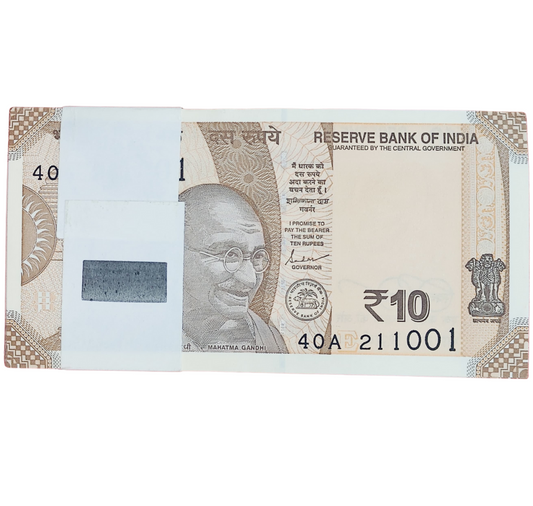 Rupee 10 serial birthday 21.10.01 unc  condition