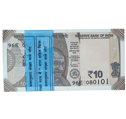 Rupee  10 serial Birthday packet 08.01.01 January  8 Unc  condition