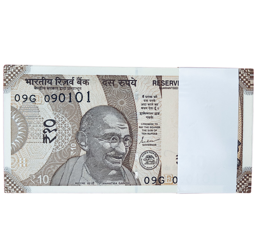 Rs 10 serial super birthday 09G 090101 unc condition