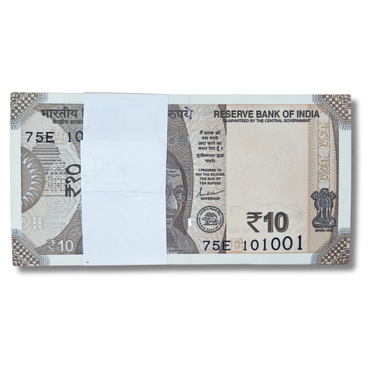 Rs 10 birthday serial packet 101001 October 10 unc condition
