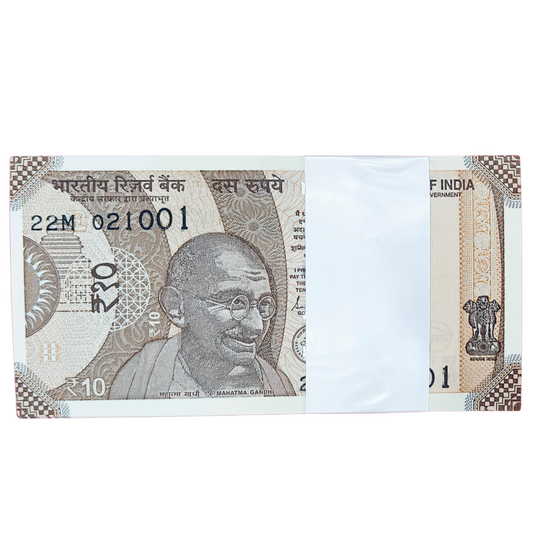 Rs 10 birthday anniversary date Mahatma Gandhi Birthday date 02.10.69 pkt02.10.01 gem unc condition