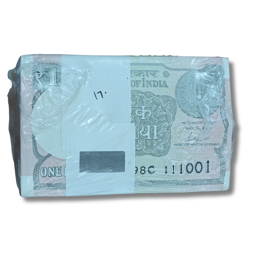 Rs 1 telescopic rim 111001 with all 111111 finance secretary shakti kant das unc condition