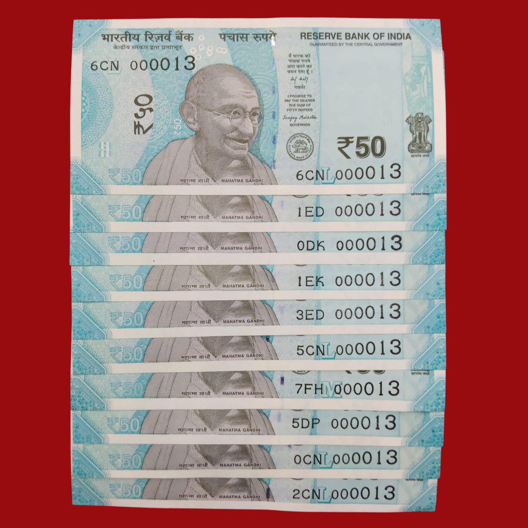 Rs 50 Super Lower Number 000013 Each Note Price