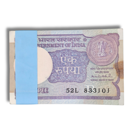 Rs 1 Note Fresh Packet 100 Notes 1991 year Mantek Singh Ahluwalia