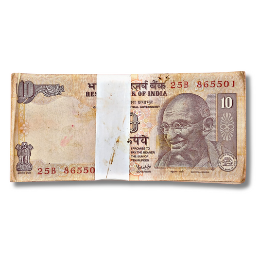 Rs 10 old serial packet prefix 25B 865501 rare governor y v reddy excellent condition