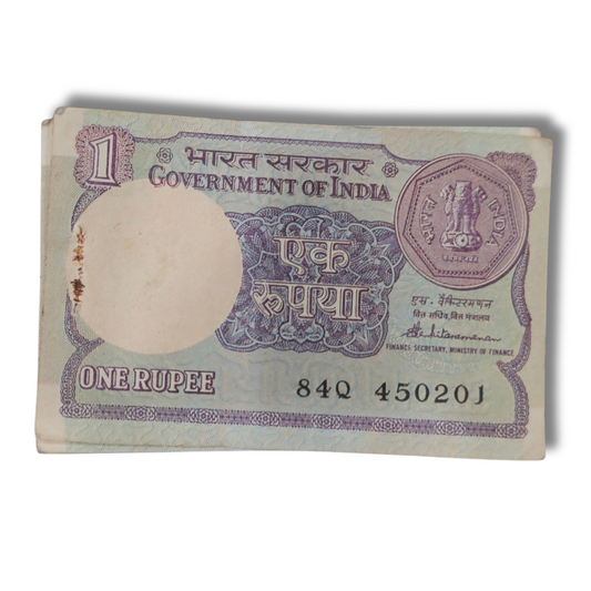 Rs 1 Note Fresh Packet 100 Notes S. Venkitaraman