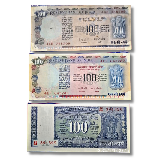 Super Fancy Set – All Variants Signed by I.G. Patel | ₹1, ₹2, ₹5 Notes | Collector’s Set