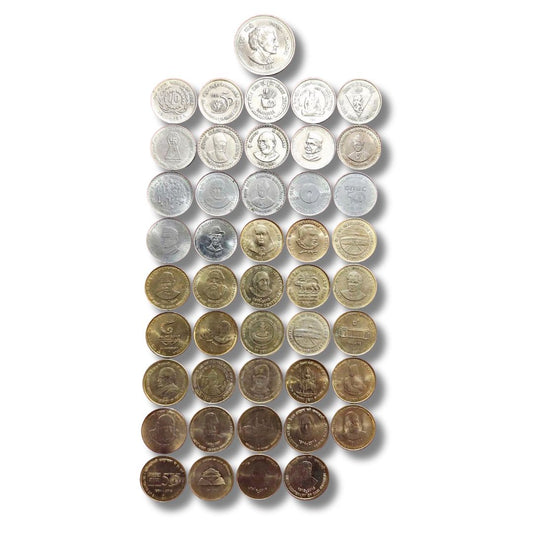 ₹5 Commemorative Coin Set (1985–2016) – 45 Coins | Copper-Nickel, FSS, Nickel-Brass | UNC Condition