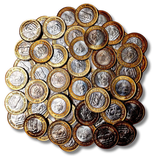 ₹10 Commemorative Coin Set – 60 Coins | Mixed Themes | UNC Condition

