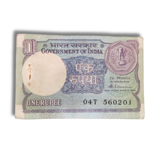 Rs 1 Note Fresh Packet 100 Notes S. Venkitaraman