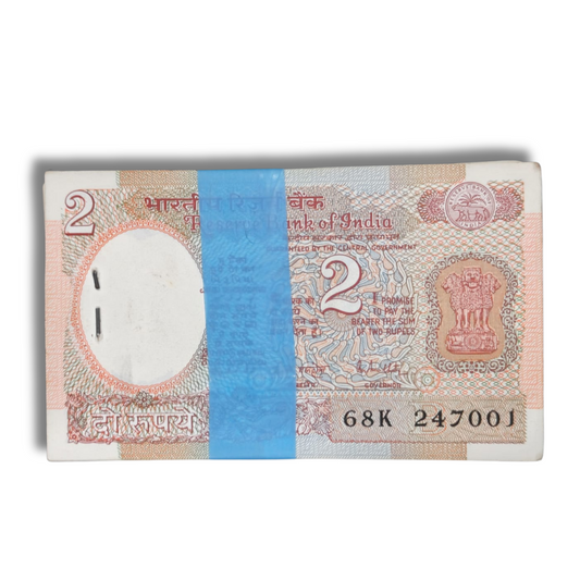 Rs 2 Note Packet Satellite  Fresh Note Packet 100 Notes R.N Malhotra